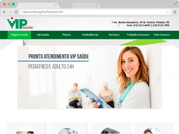 Home 31 Site Da Vip Saúde - Criação De Site K7Web